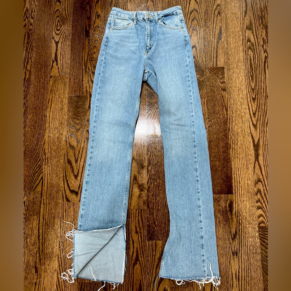 ZARA High waisted split straight leg jeans - Size 2/24